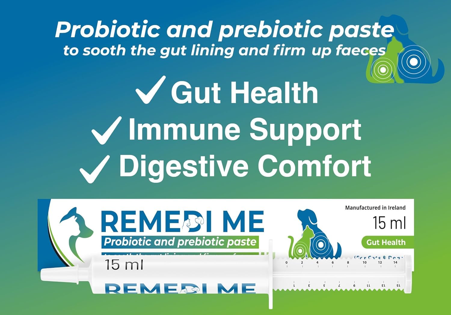 Remedime Probiotic & Prebiotic Paste for Dogs and Cats - 15ML Gut Health Support 7