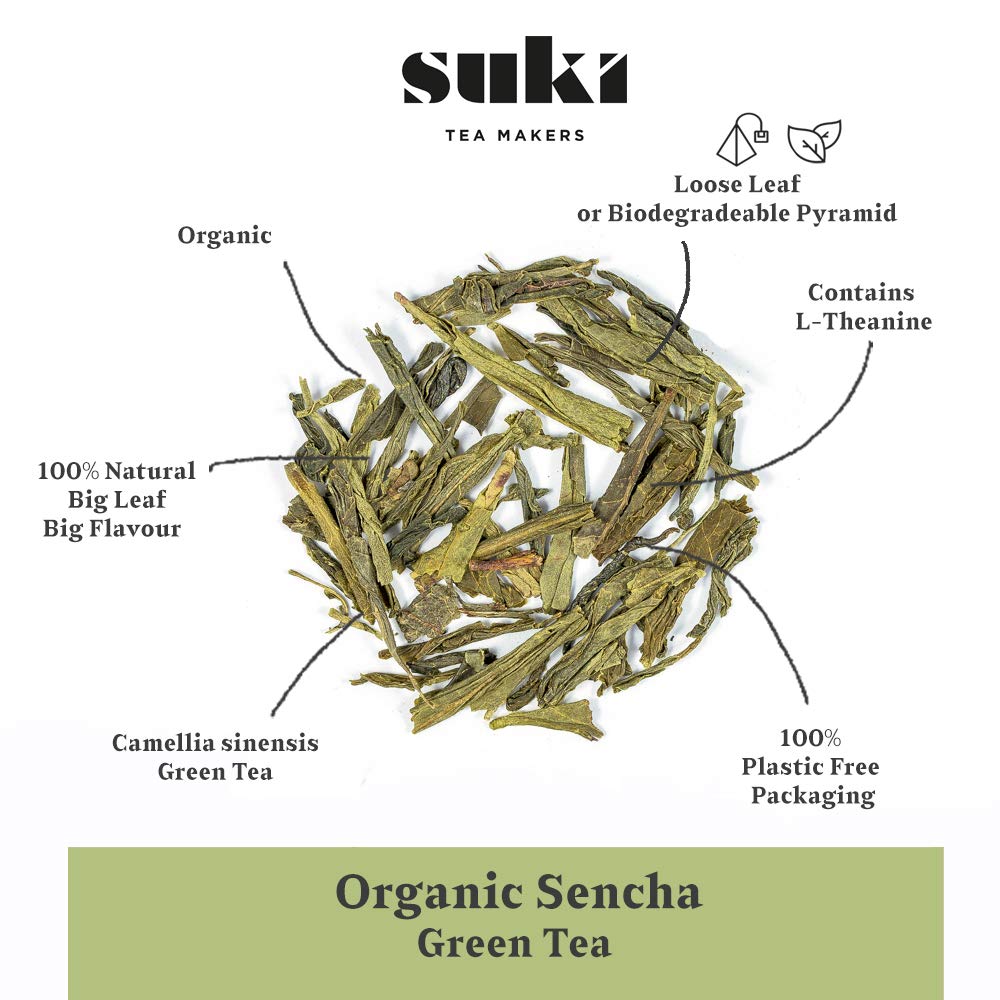 Suki Tea Organic Green Tea Sencha - 100g Loose Leaf Fairtrade Tea