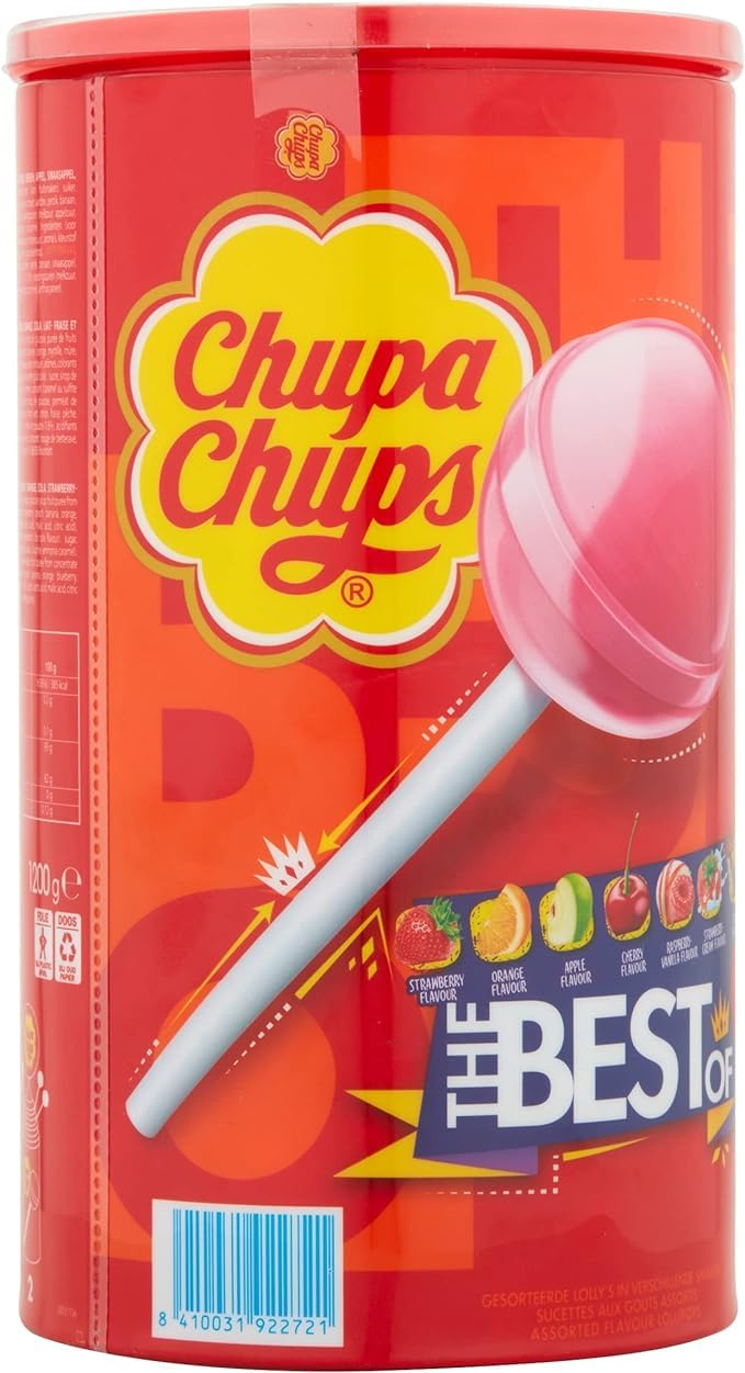 Chupa Chups The Best Of Lollipop Tube - 100 Count | 7 Classic Flavours | Individually Wrapped 3