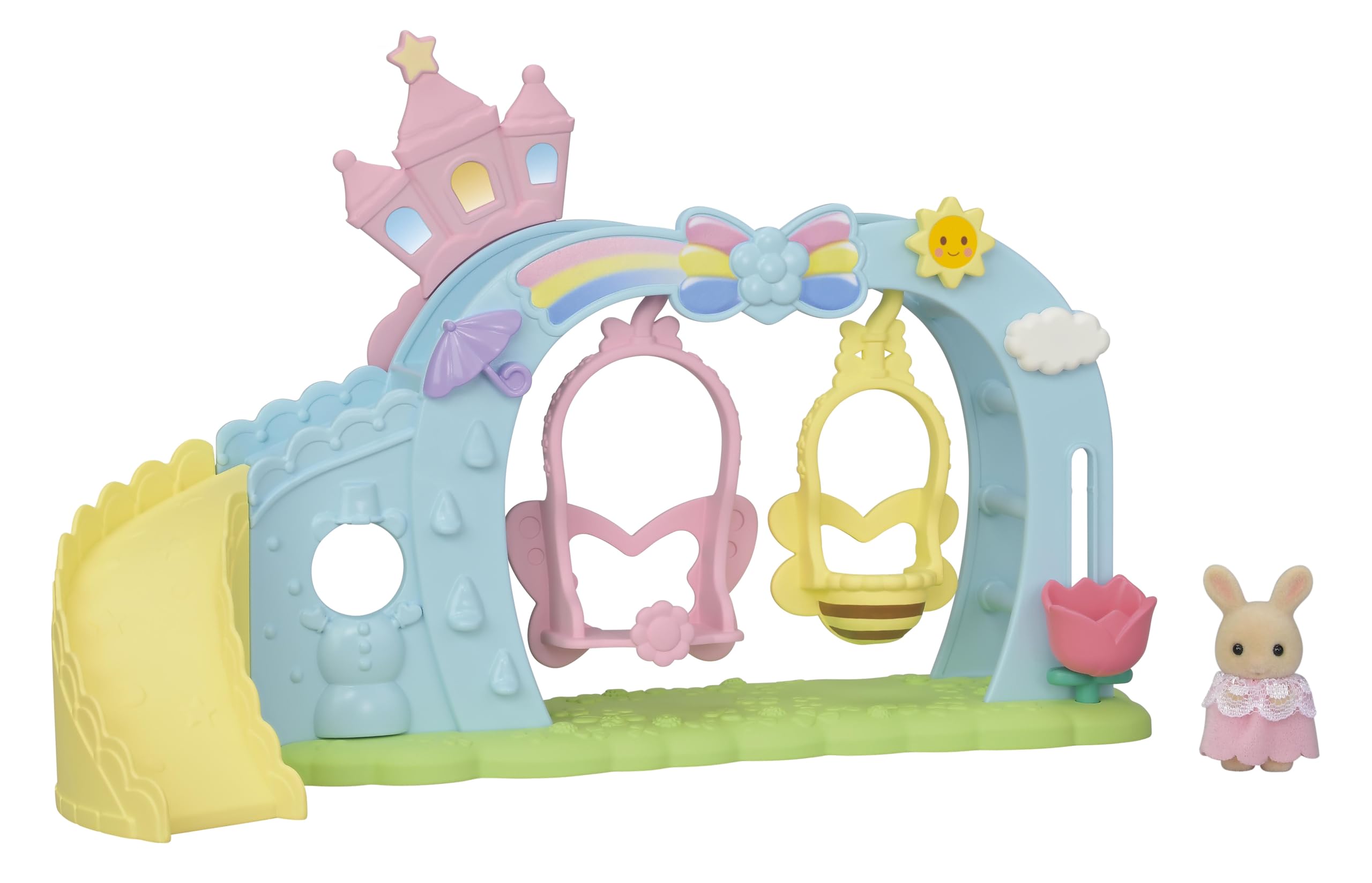 Sylvanian Families Nursery Swing Playset | Includes Milk Rabbit Baby | Ages 3+ 1