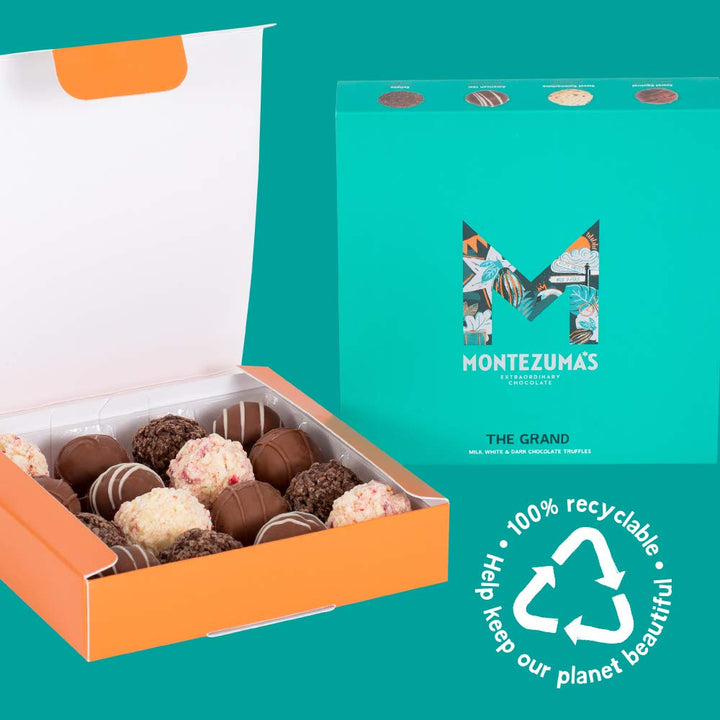 Montezuma's The Grand Milk, White & Dark Chocolate Truffle Collection - 16 Truffles, Gluten-Free, 220g