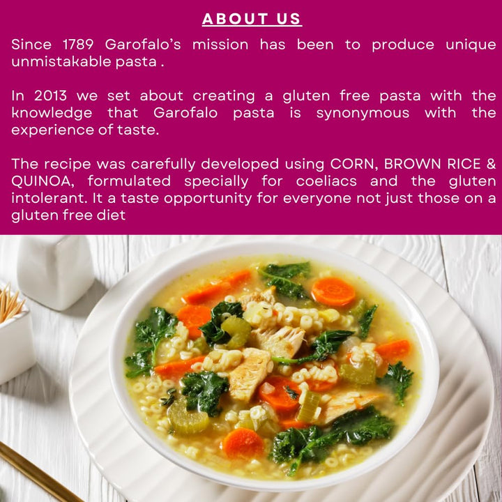 Garofalo Gluten Free Anellini Small Soup Pasta, 400g - Corn, Brown Rice & Quinoa