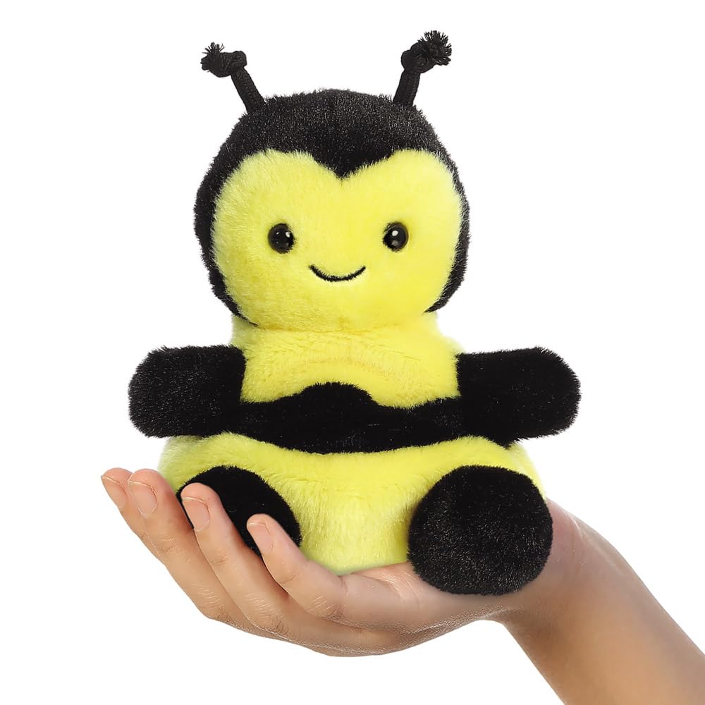 AURORA Palm Pals Queenie Bee Soft Toy | 5 Inch | Yellow & Black | Eco-Friendly 2