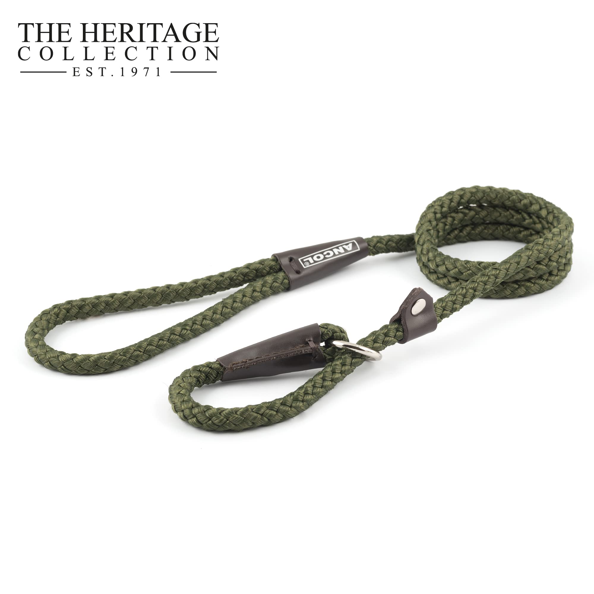 Ancol Heritage Nylon Rope Dog Lead - Green | 1.07m x 10mm | Max 30kg 5