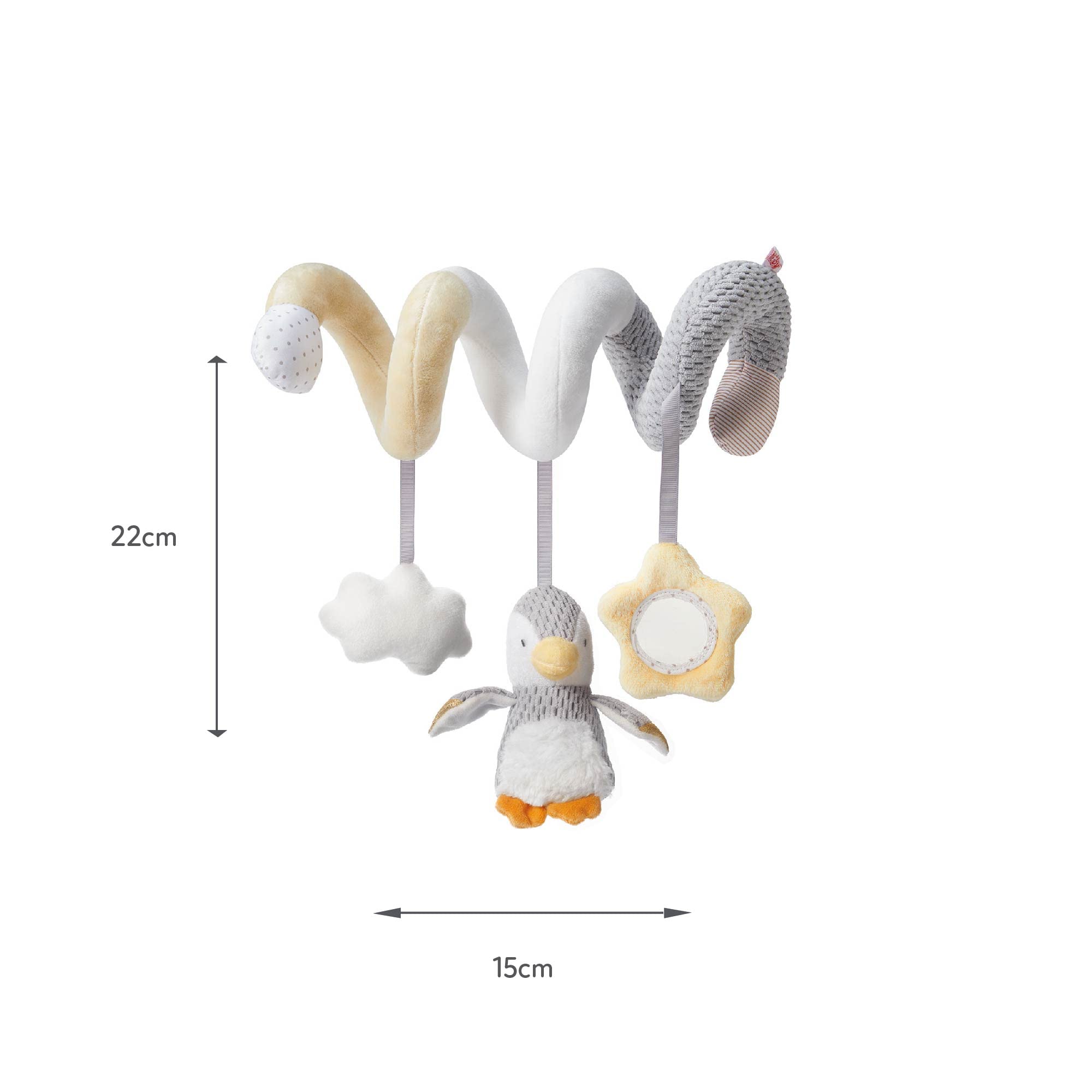 Nuby Penguin Activity Spiral Toy 99618 - Sensory Chimes & Mirror | Suitable from Birth 6