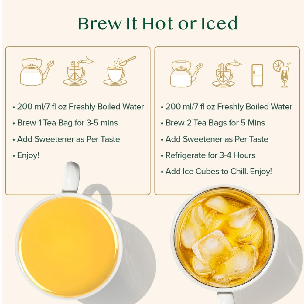 VAHDAM - Turmeric + Ginger Herbal Tea Blend (15 Pyramid Tea Bags) 5