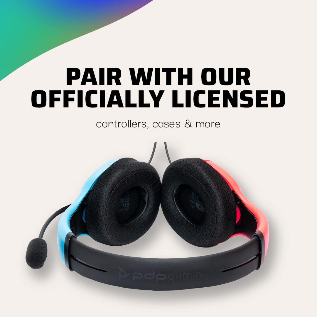 PDP LVL40 Wired Stereo Headset for Nintendo Switch - Joy-Con Blue/Red 4