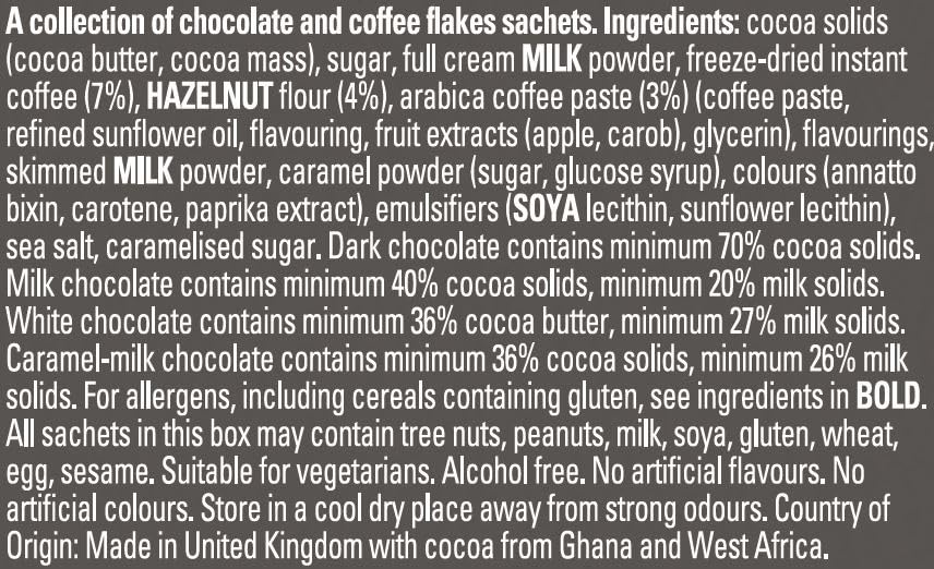 Hotel Chocolat Mocha Latte Selection - Caffè, Caramel, Hazelnut, Chocolate Flavours - 10 Sachets