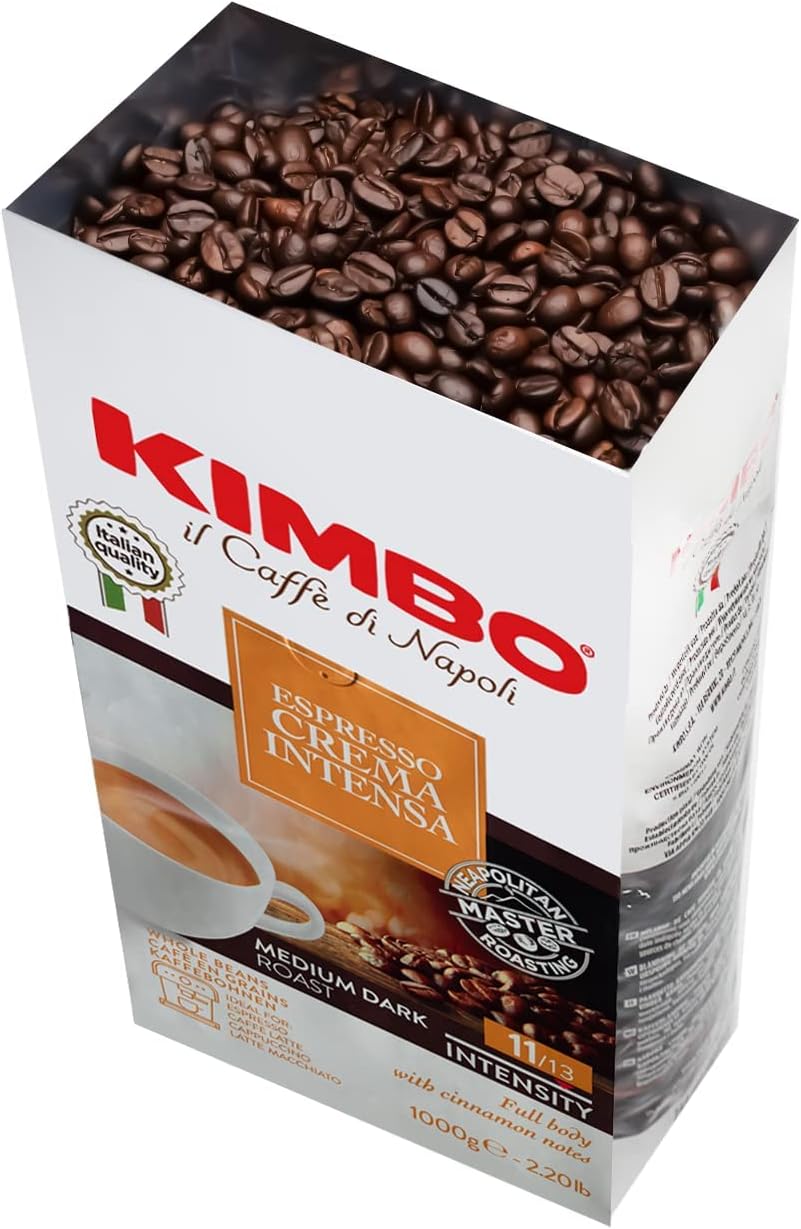 Kimbo Crema Intensa Whole Coffee Beans - Medium Roast, 1kg Bag