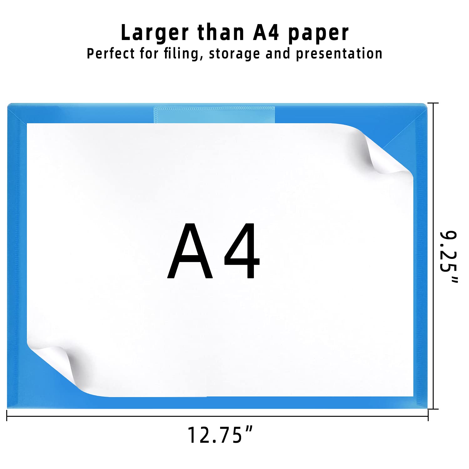 GoodtoU A4 Plastic Popper File Folders - 36 Pack, Waterproof, Assorted Colours 5