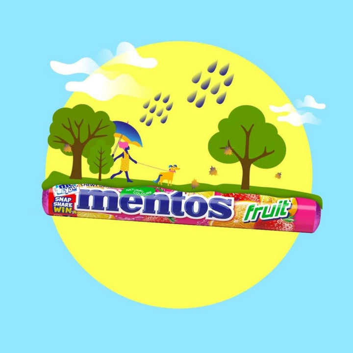 Mentos Fruit Flavoured Soft Chews, Natural Colours, 5-Pack Party Sweets