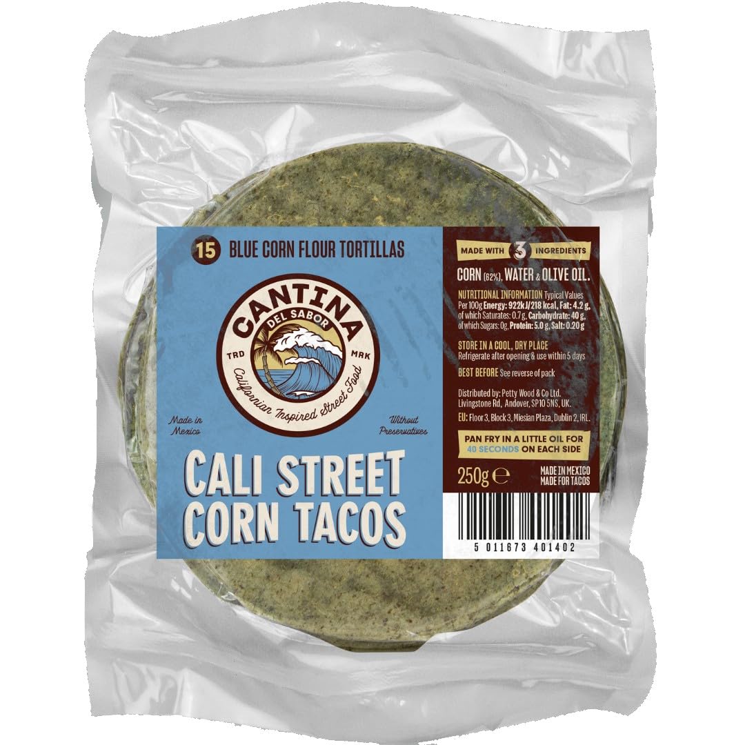 Cantina Del Sabor Cali Street Tacos Blue Corn Tortillas - Gluten-Free & Vegan | 250g Pack 1