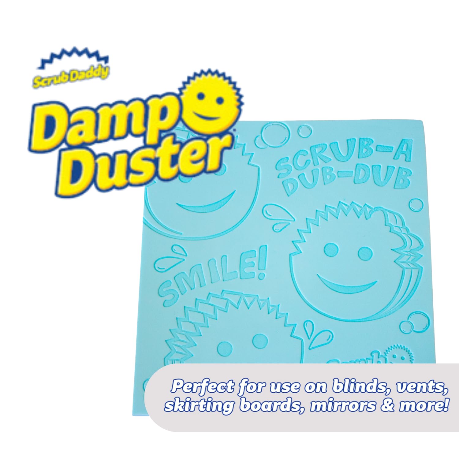 Scrub Daddy Damp Duster Towel - Traps Dust, Reusable Foam Cleaner | Blue | 265x180x3mm