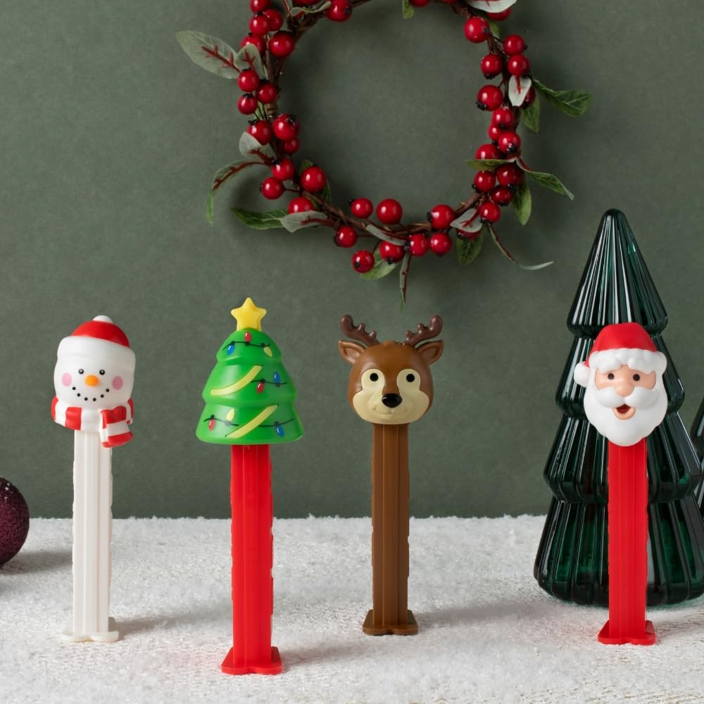 PEZ Christmas Themed Sweet Dispenser Multipack - Santa, Reindeer, Polar Bear, Snowman with Strawberry & Lemon Candy Refills 13