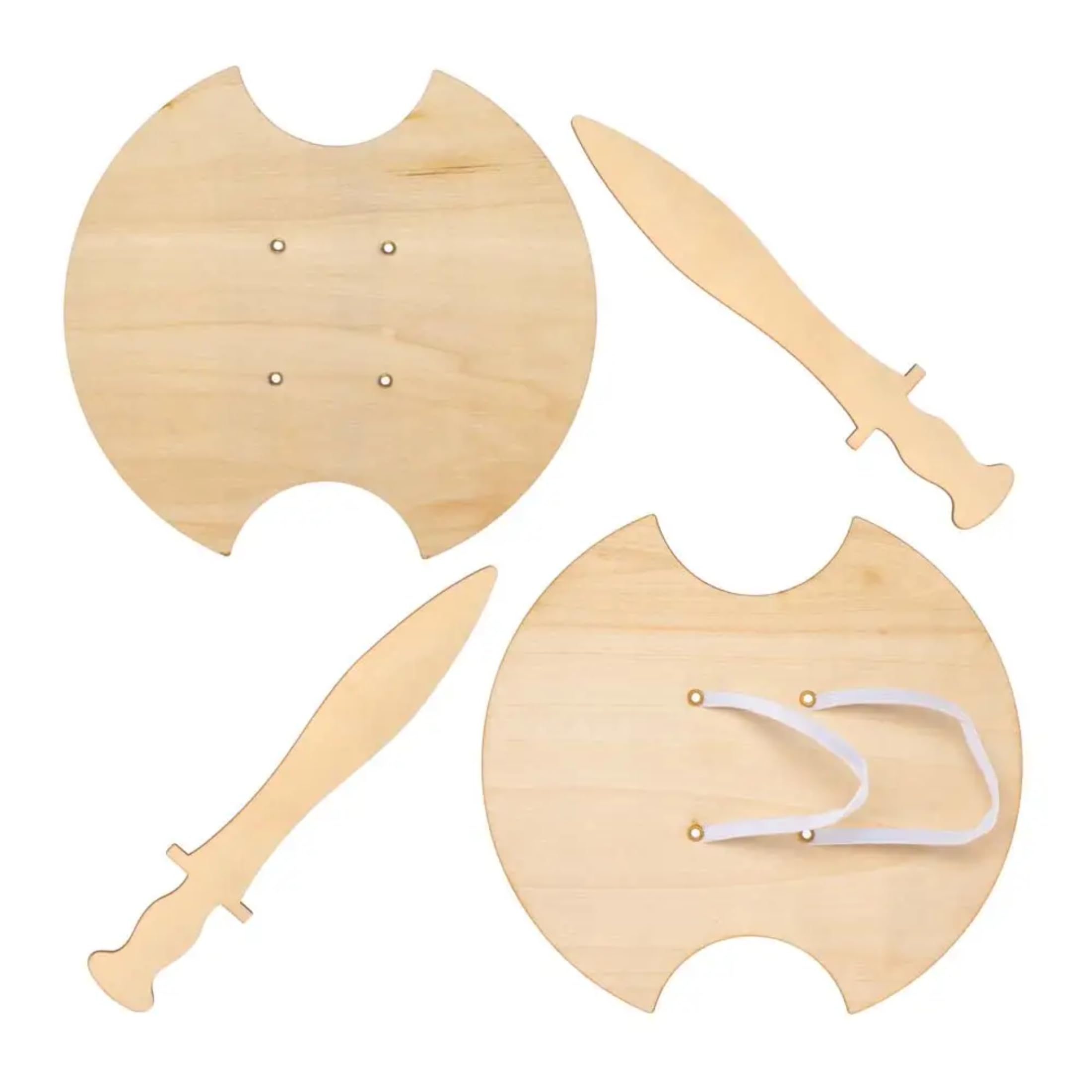 Baker Ross Gladiator Wooden Swords and Shields Craft Kit - Pack of 2 | Ages 3+ | Wood Material