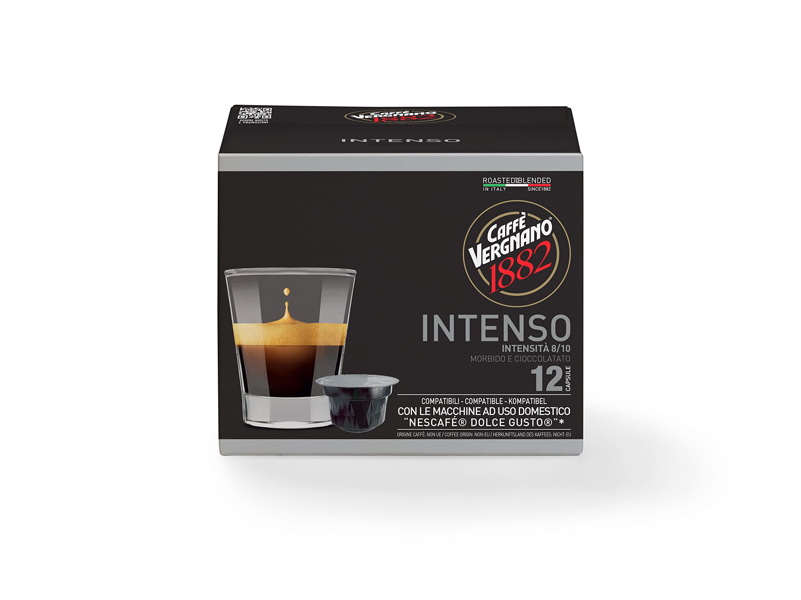 Caffè Vergnano 1882 Coffee Capsules - Compatible with Nescafé Dolce Gusto | Arabica & Robusta Blend | 12 Count 1