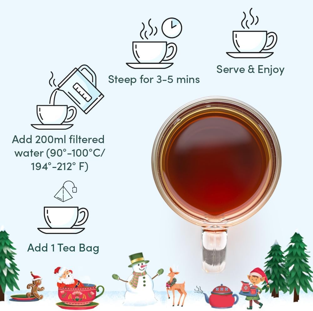 VAHDAM Merry Christmas Tea Gift Set - Limited Edition 9 Assorted Tea Bags 6