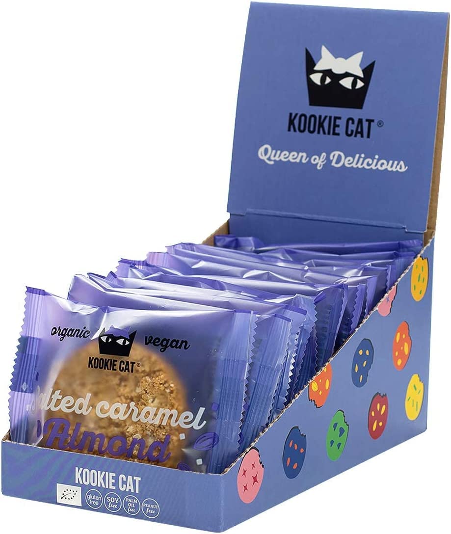 Kookie Cat - Salted Caramel Almond Individually Wrapped Vegan Cookies, Gluten Free 6