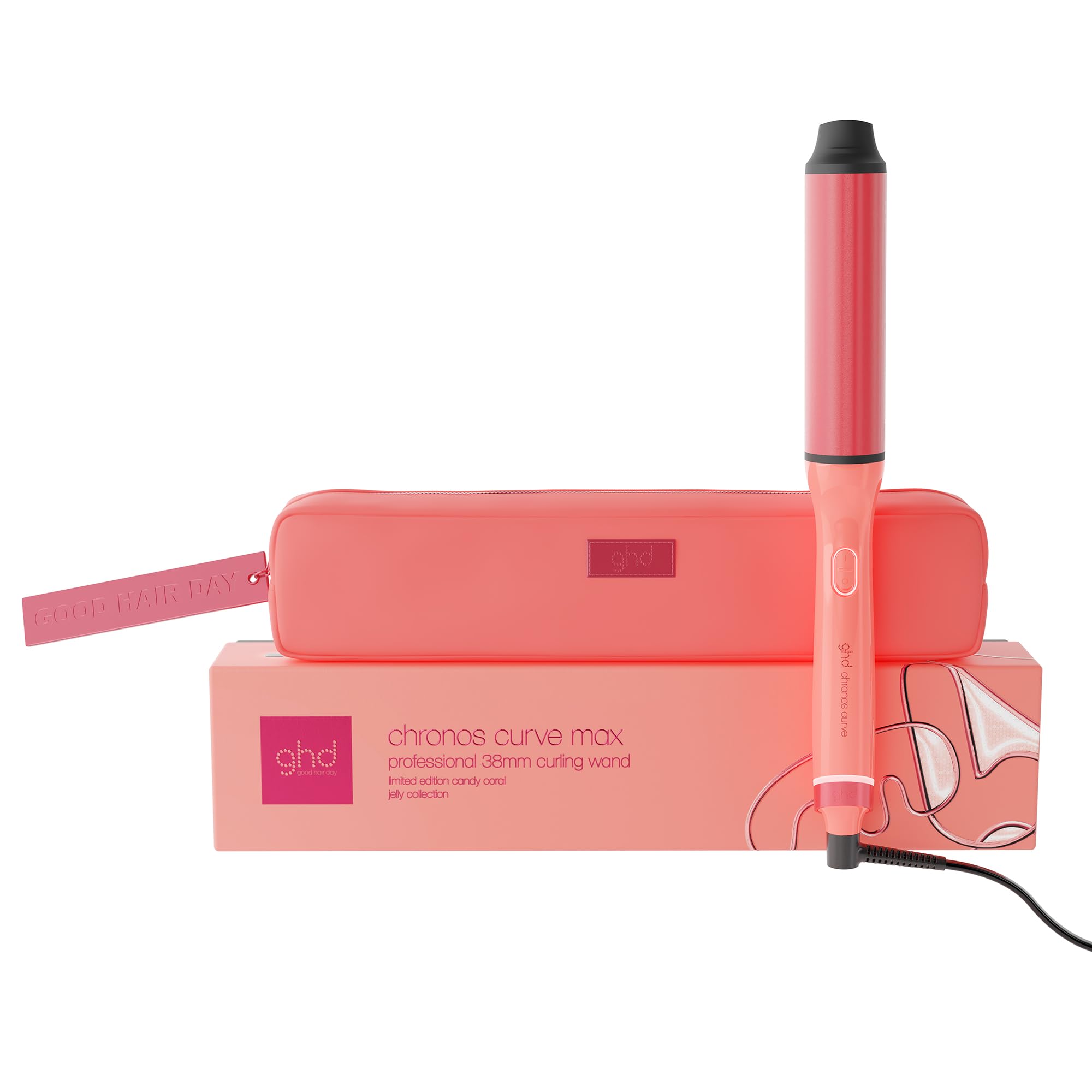 ghd Chronos Curve Max Wand - 38mm Barrel | Candy Coral Limited Edition | 2x Faster Styling 1