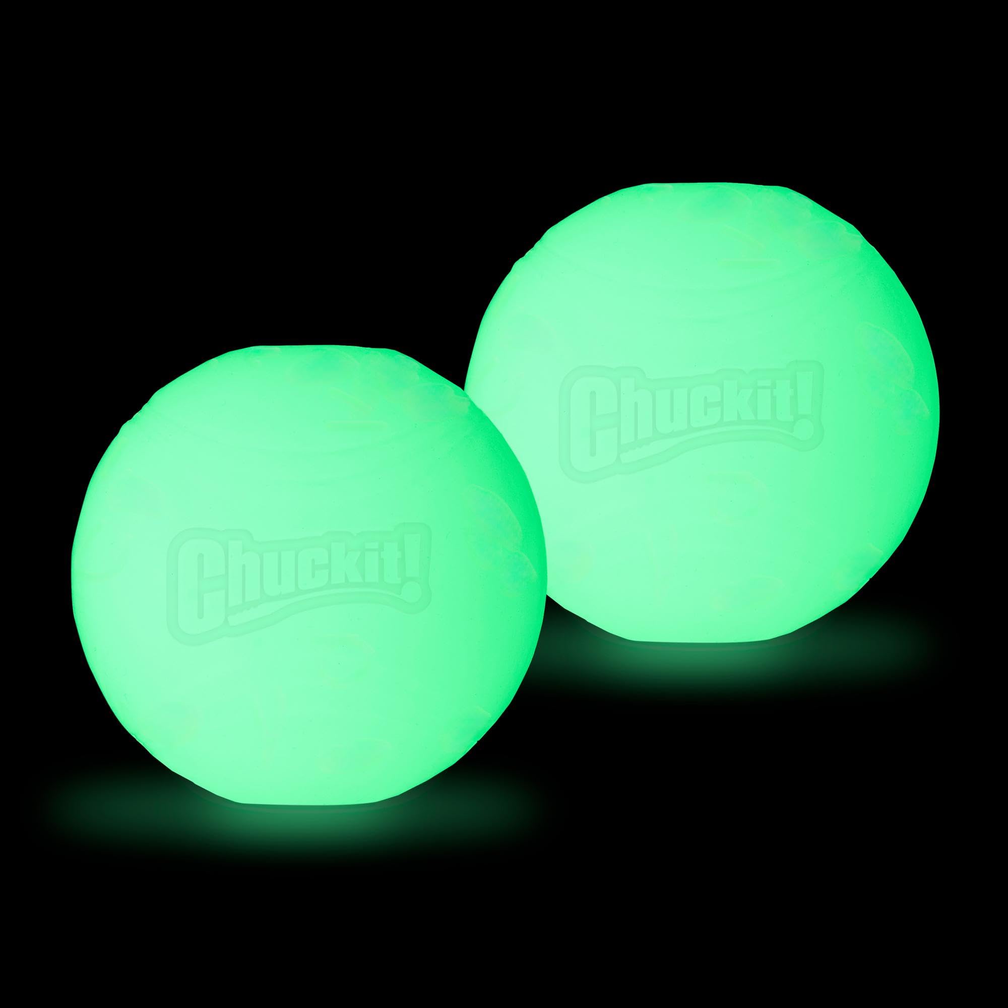 Chuckit! Max Glow Ball Medium 2 Pack - 6 cm Diameter Light Up Dog Toy 4