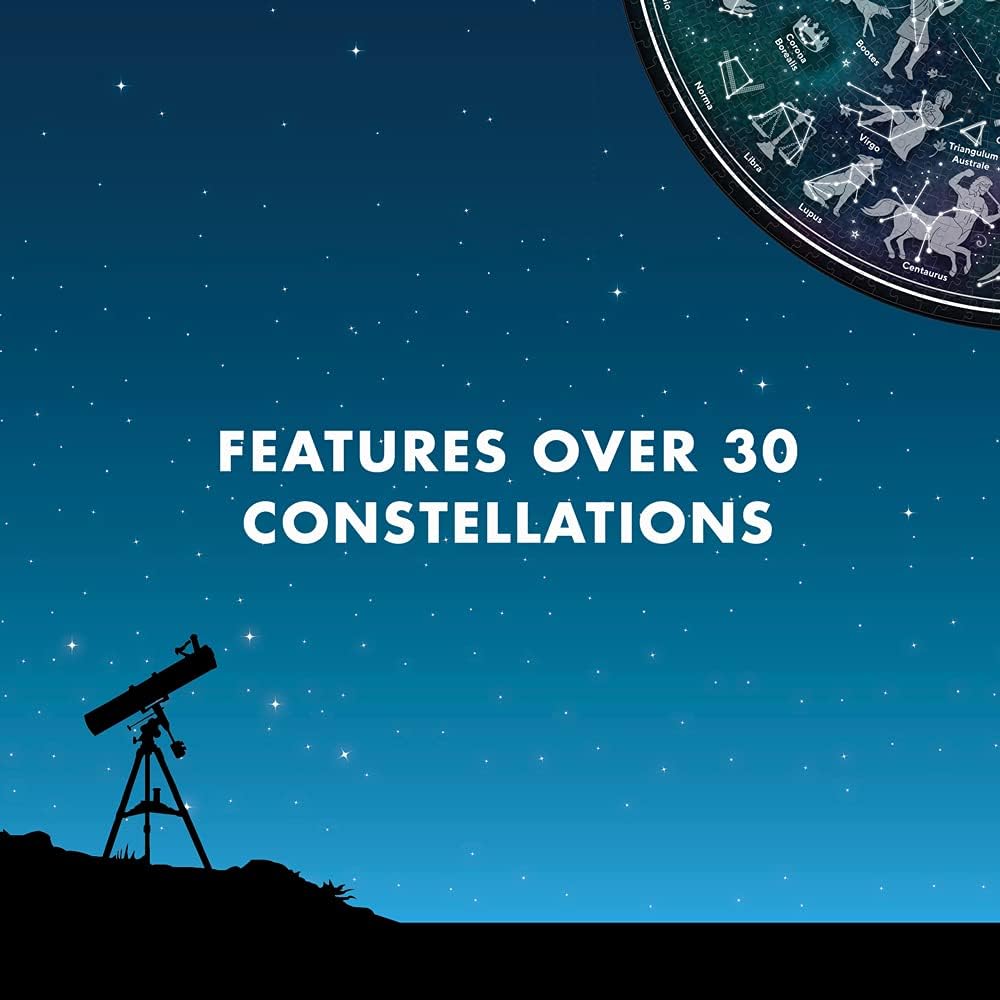 Ridley's Map of the Stars 1000-Piece Jigsaw Puzzle - Circular Astronomy Puzzle for Adults 3