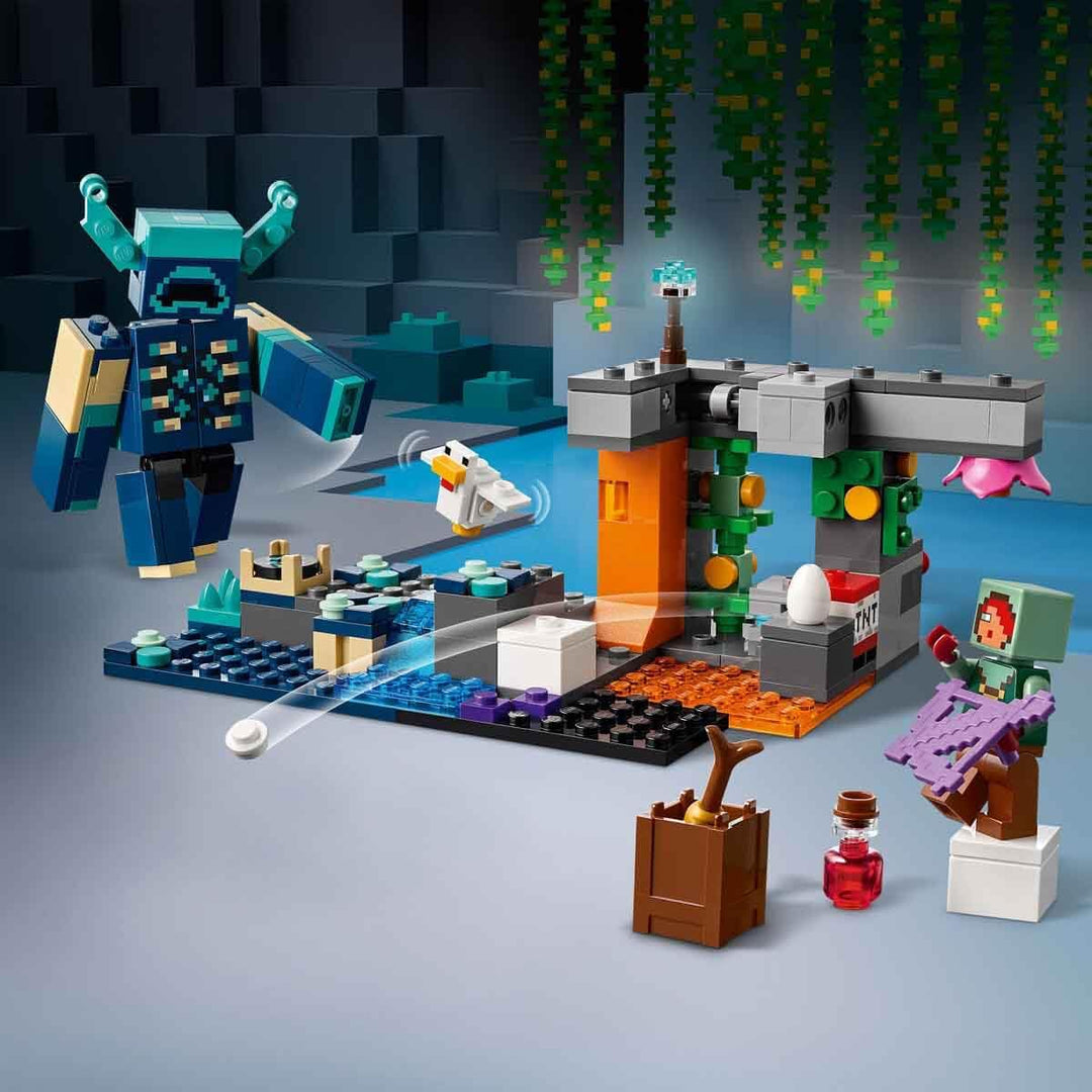 LEGO Minecraft The Warden Encounter 21274 - Buildable Warden Figure with Minifigure and Lush Cave Set