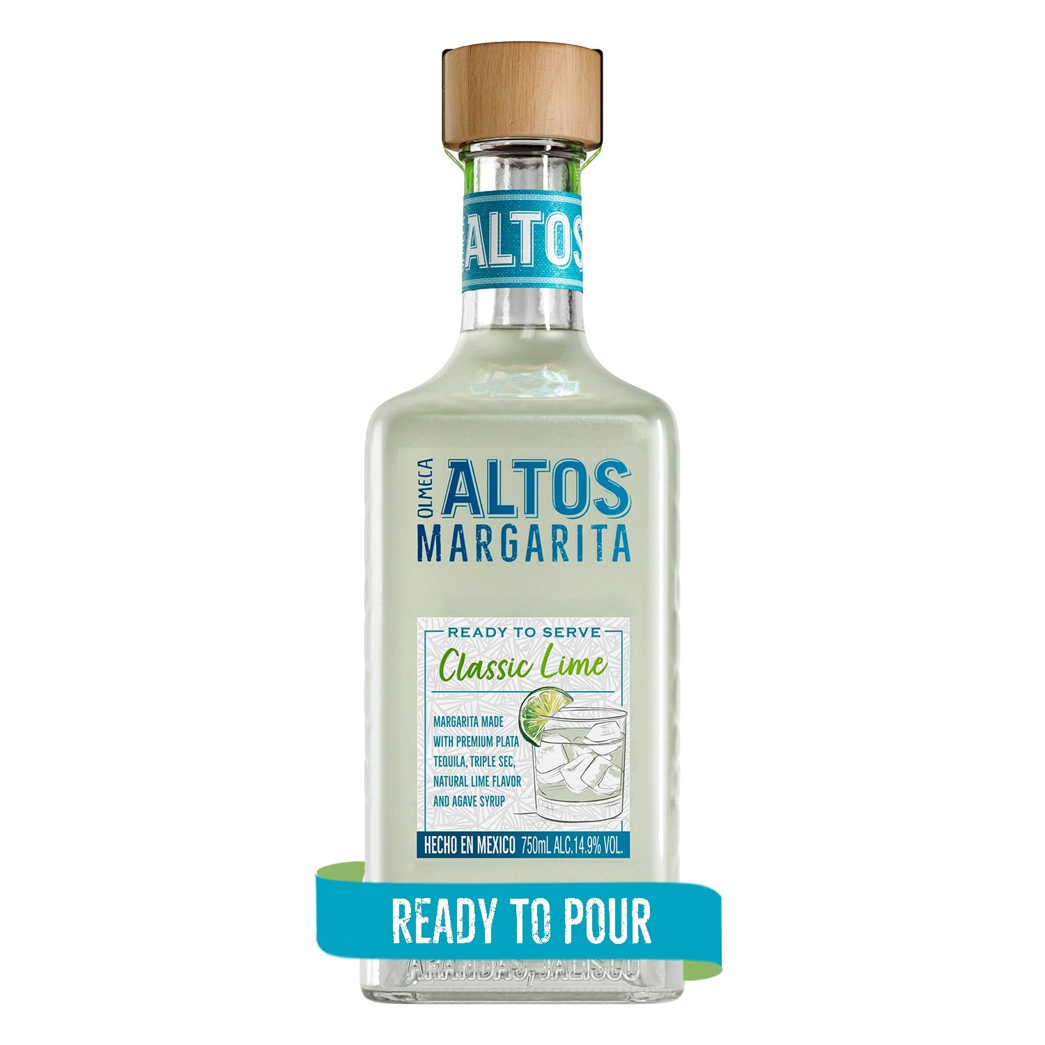 Olmeca Altos Lime Margarita Ready to Serve | 14.9% ABV | 75cl Bottle 1