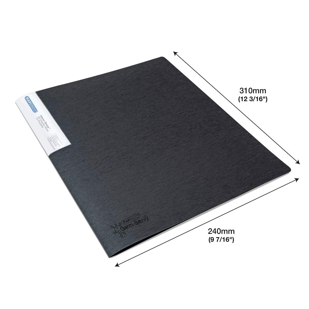 RAPESCO Germ-Savvy Presentation Book - 10 Pockets | A4 | Black 4