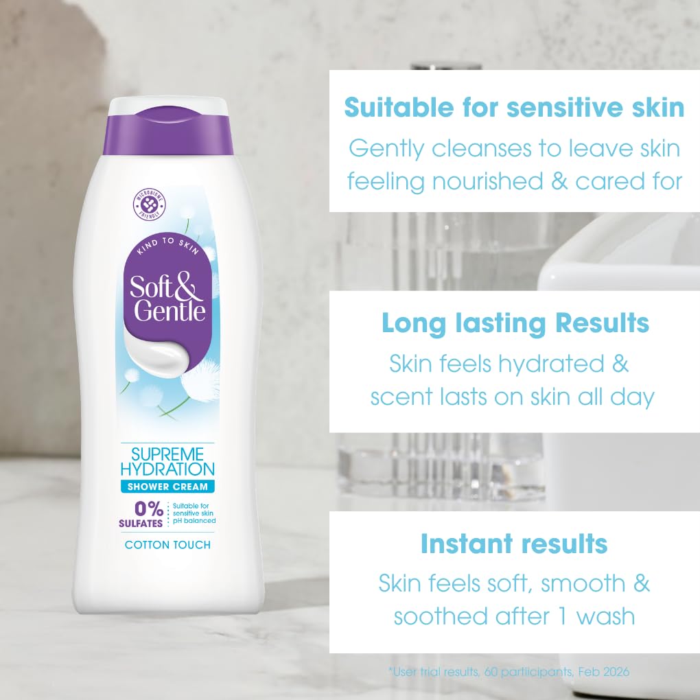 Soft & Gentle Cotton Touch Supreme Hydration Sulfate Free Shower Cream | 400 ml | For Women 3