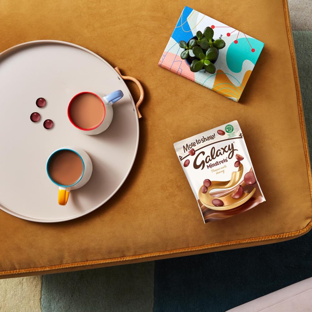 Galaxy Minstrels Milk Chocolate Pouch 195g - Smooth Chocolate with Crisp Sugar Shell 10