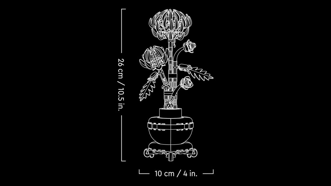 LEGO Icons Chrysanthemum Flower Building Set - 278-Piece Creative Kit for Adults