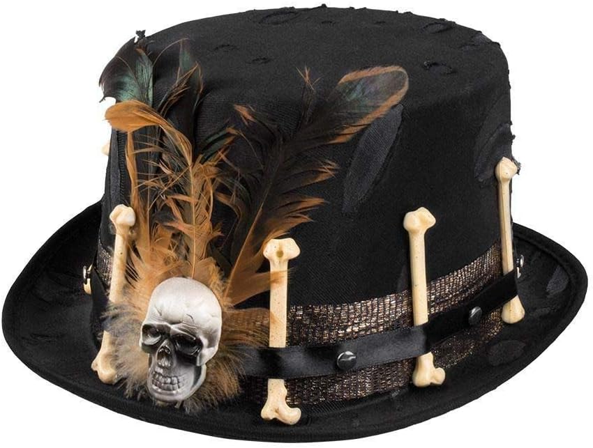 Boland Voodoo Nana Hat with Bones and Feathers, Black, One Size 1