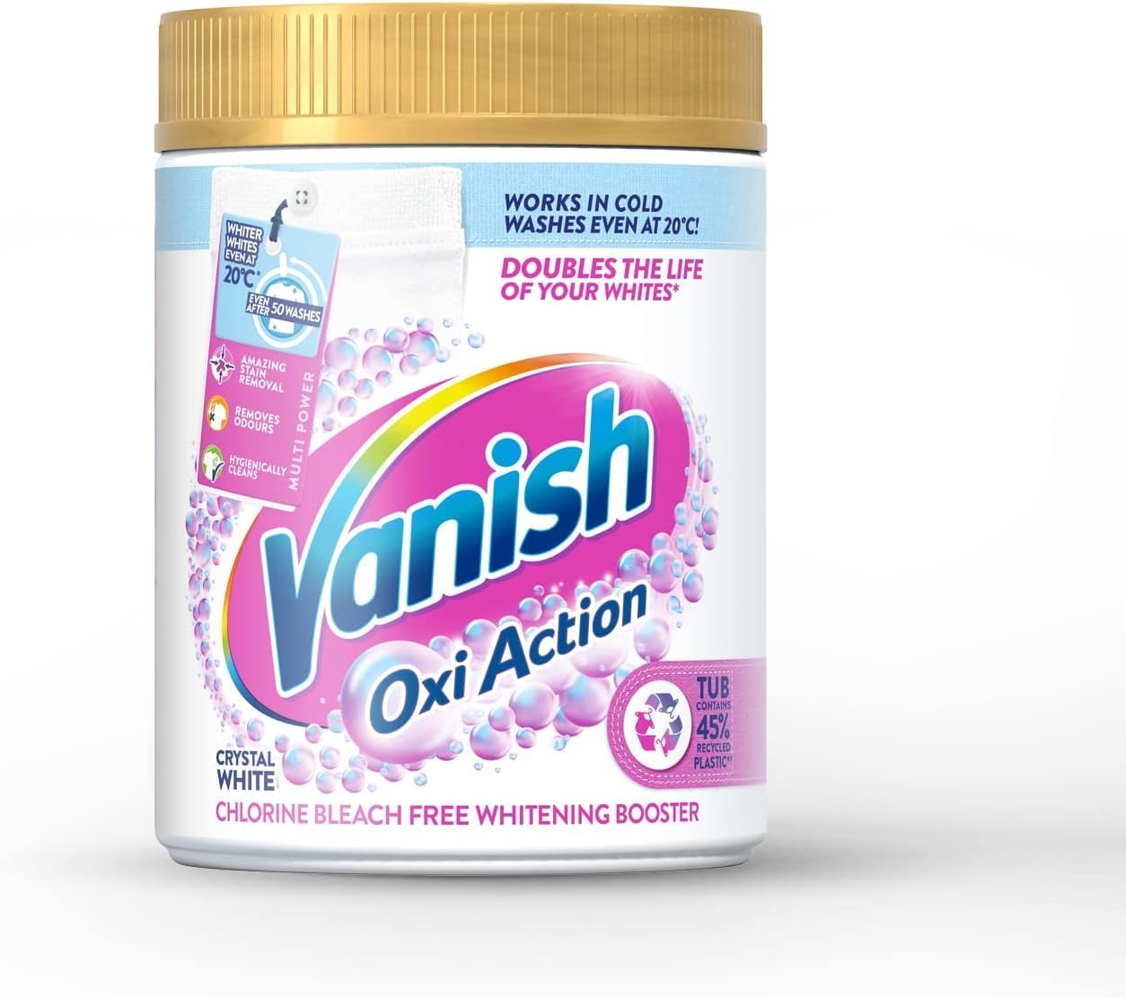 Vanish - Gold Oxi Action Laundry Booster & Stain Remover Powder for Whites 1.5kg 5