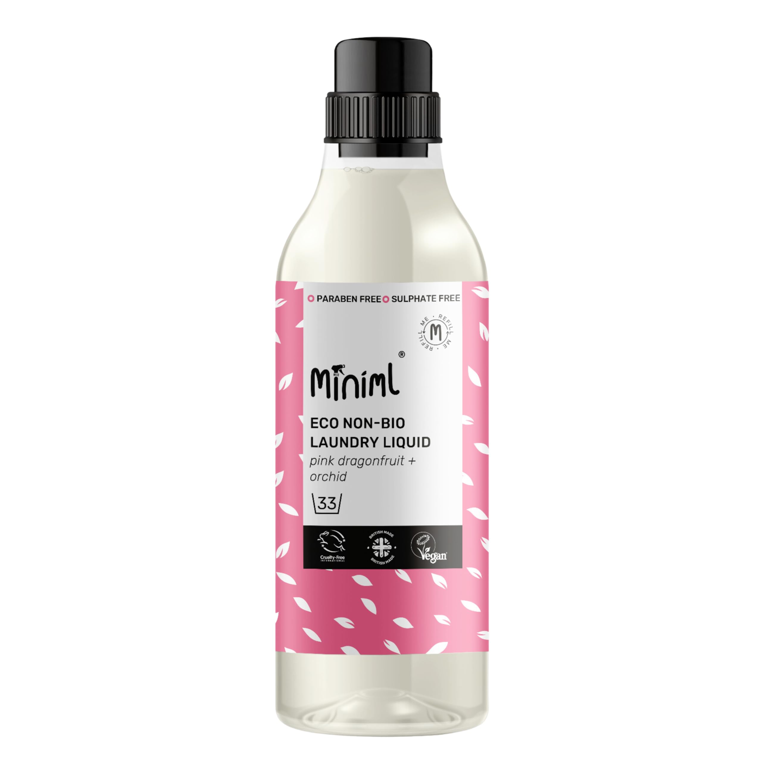 Miniml Laundry Liquid Detergent - Plant Powered, Non Bio, Pink Dragonfruit & Orchid Scent | 1L