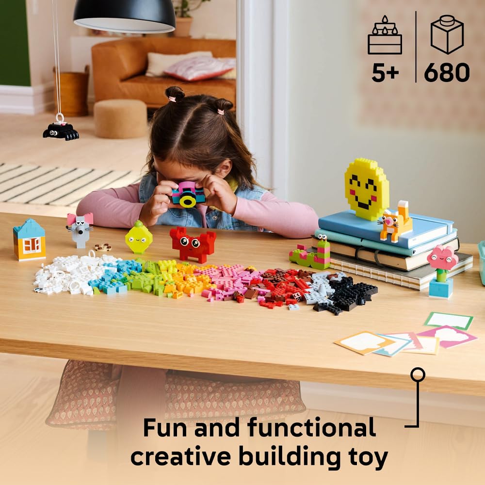 LEGO Classic Creative Happy Box - 680-Piece Building Set for Kids 5+