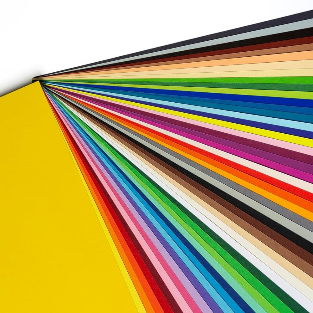 Hawksbill A4 Coloured Paper - 130GSM Premium Quality | 50 Assorted Rainbow Sheets | Ideal for Arts & Crafts