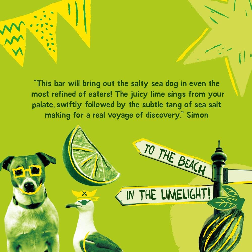 Montezuma - Sea Dog 70% Cocoa Dark Chocolate with Sea Salt & Lime, Vegan Gluten-Free Bar