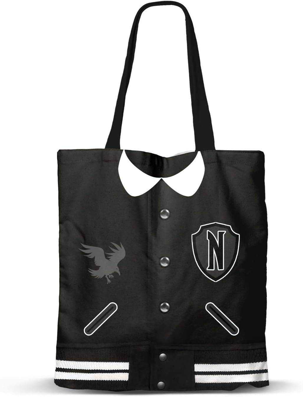 Wednesday Varsity Shopping Bag, Black (06143)