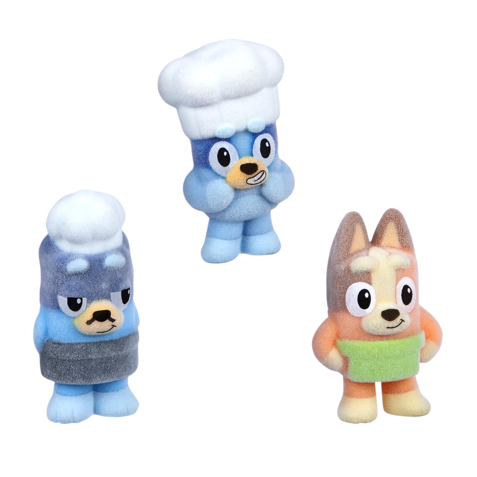 Bluey Fuzzies Episode Pack: Pavlova | 3 Flocked Figures | Collectible Set 3