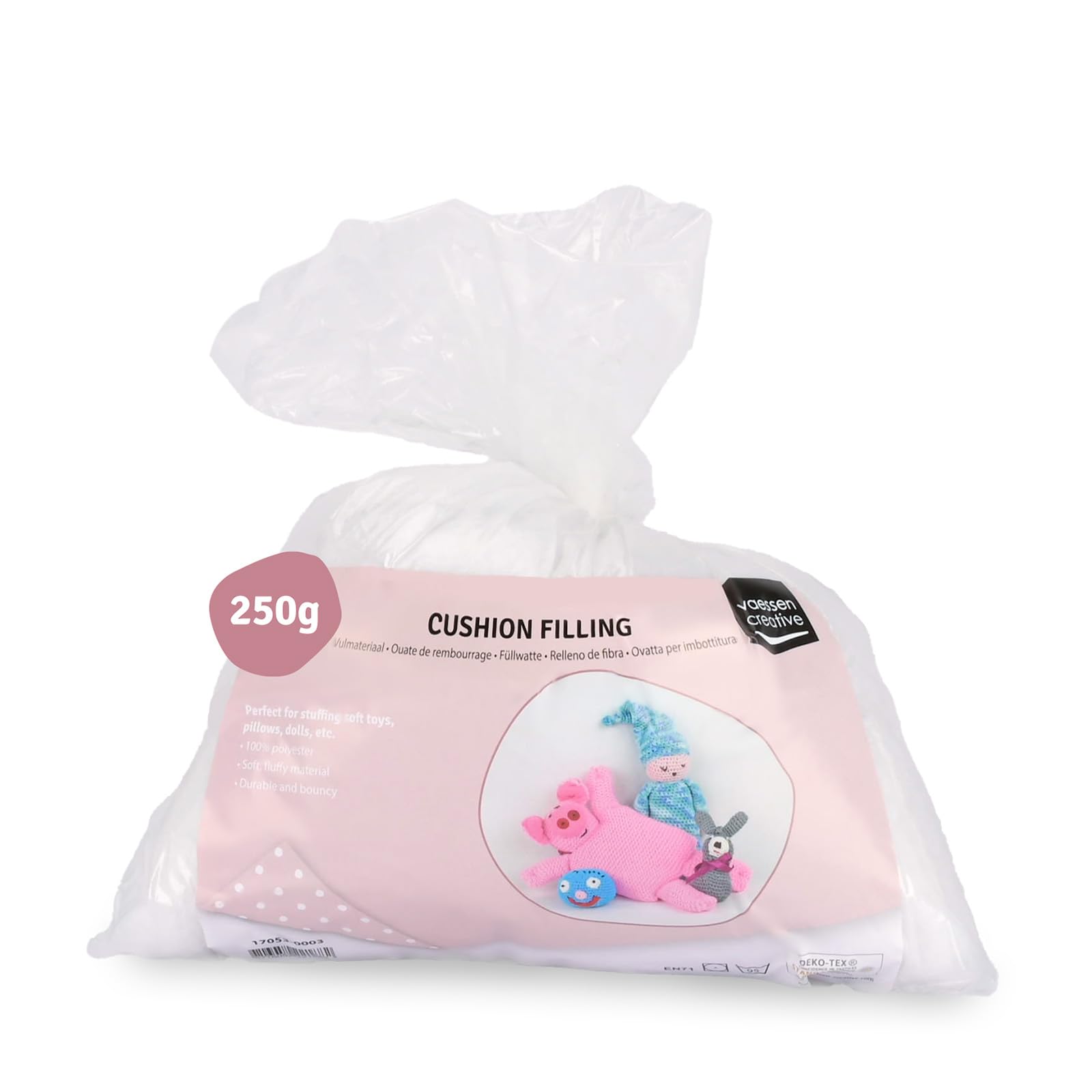 Vaessen Creative Toy Stuffing - 250 g Soft Polyester Cushion Filler | Hypoallergenic | Washable up to 95°C 1