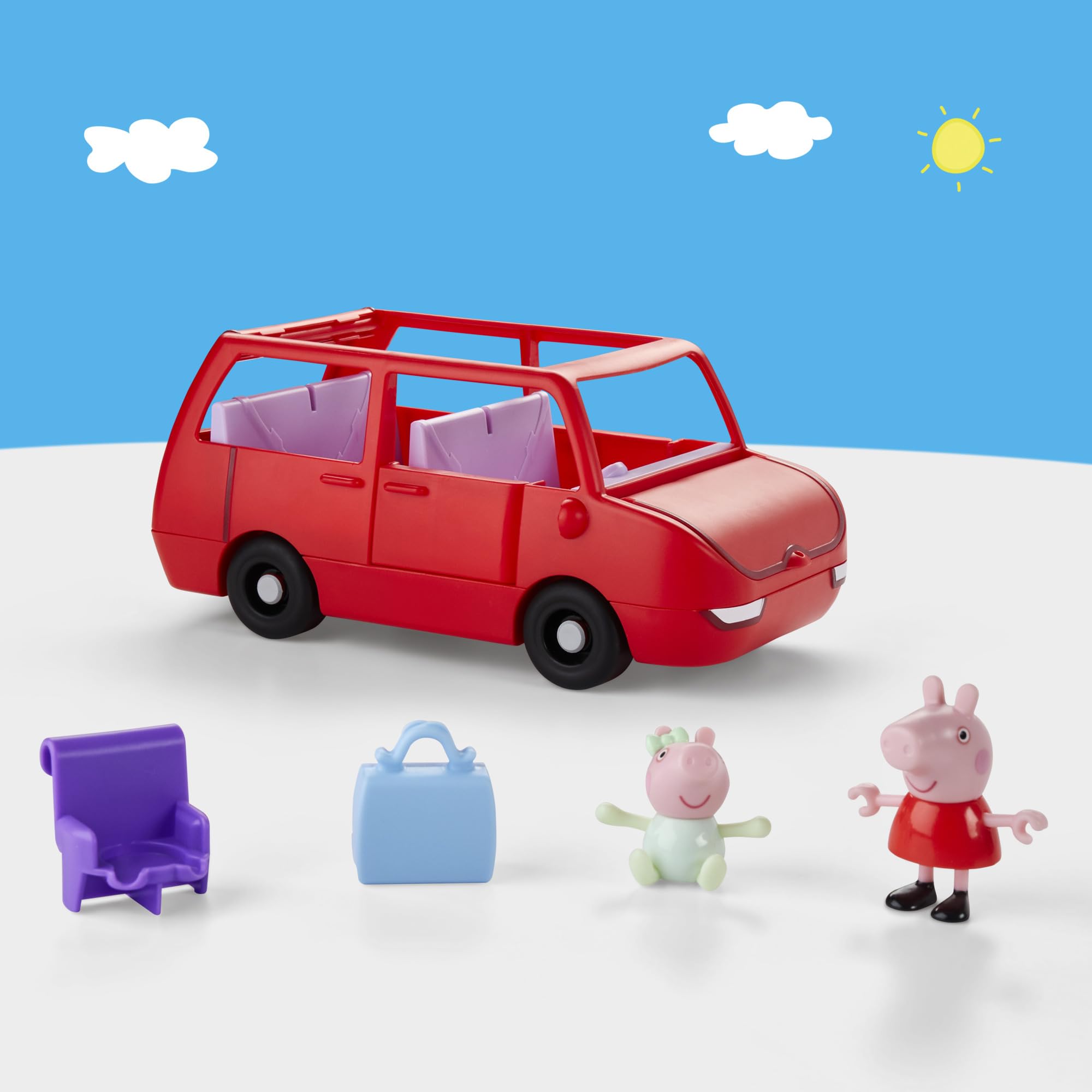 Peppa Pig Peppa's Big Family Car Playset - Red | Includes Peppa & Baby Evie Figures | Ages 3+ 3