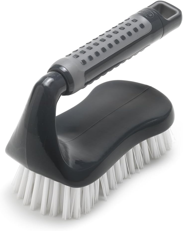 Addis ComfiGrip Floor Scrub Brush with Iron Handle - Metallic Graphite