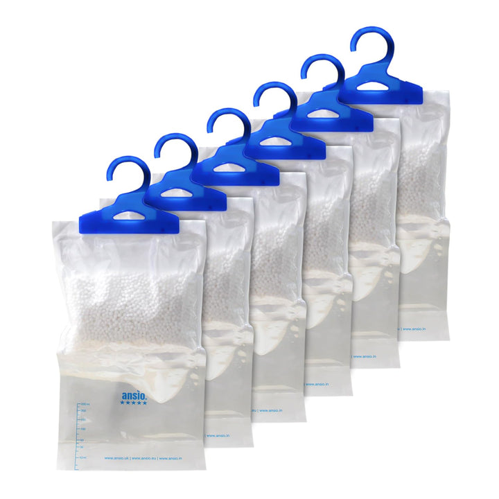ANSIO Wardrobe Dehumidifier Hanging Bag - Moisture Absorber for Home, Closet, Caravan, Boat