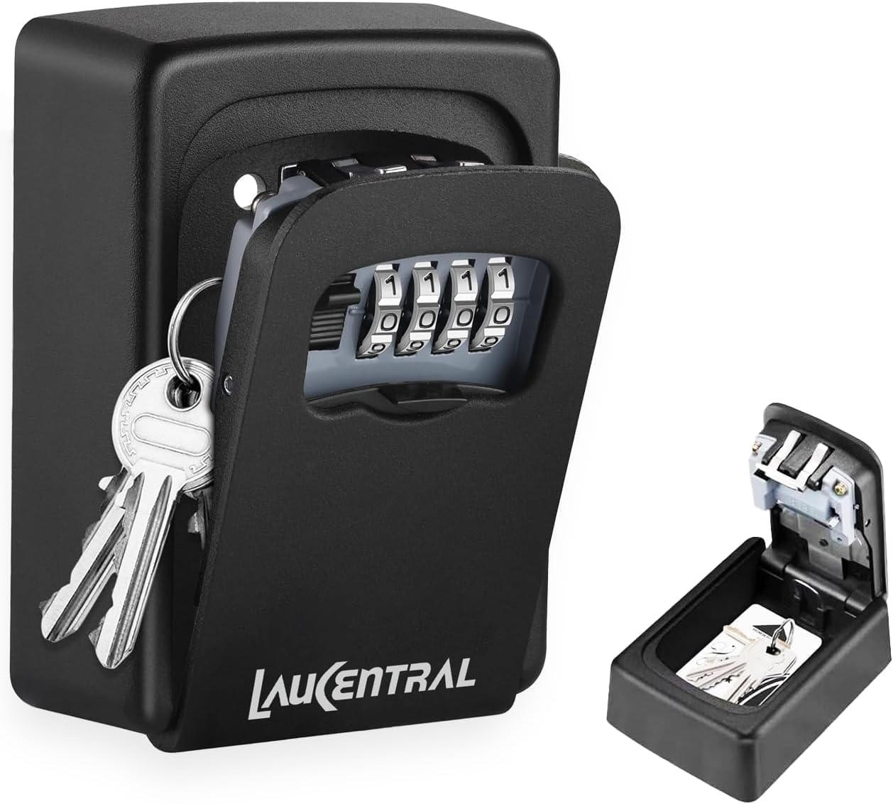 LauCentral Key Safe Wall Mounted - 4-Digit Combination Lock | Weatherproof Aluminum-Zinc Alloy 1