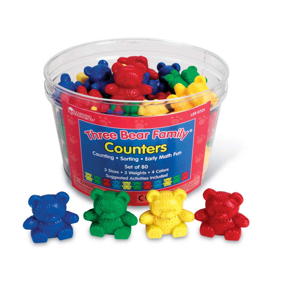 Learning Resources Three Bear Family Counters - 80-Piece Maths Set for Counting, Sorting & Weighing 2