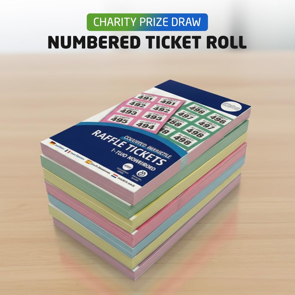 1ABOVE Raffle Tickets - 1000 Numbered Tickets for Charity Events & Draws | Security Numbered 3