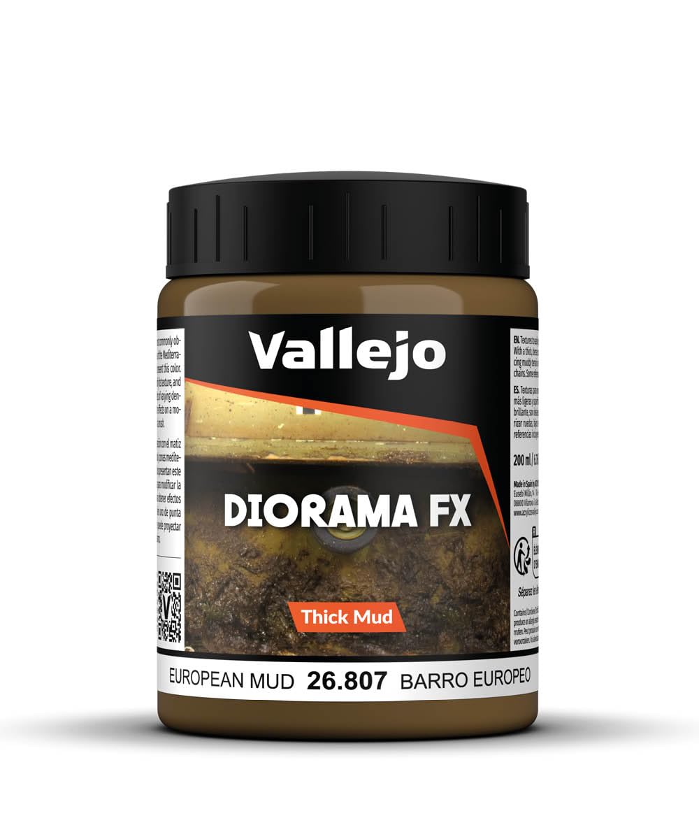 Vallejo Weathering Effects - European Thick Mud Acrylic Paint | 200ml Bottle | Non Toxic