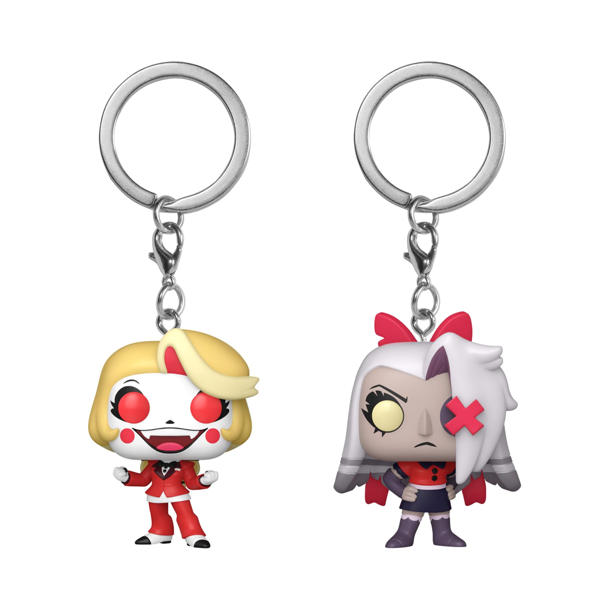 Funko POP! Keychain: Hazbin Hotel - Charlie & Vaggie 2 Pack | Vinyl Figure | Multicolor