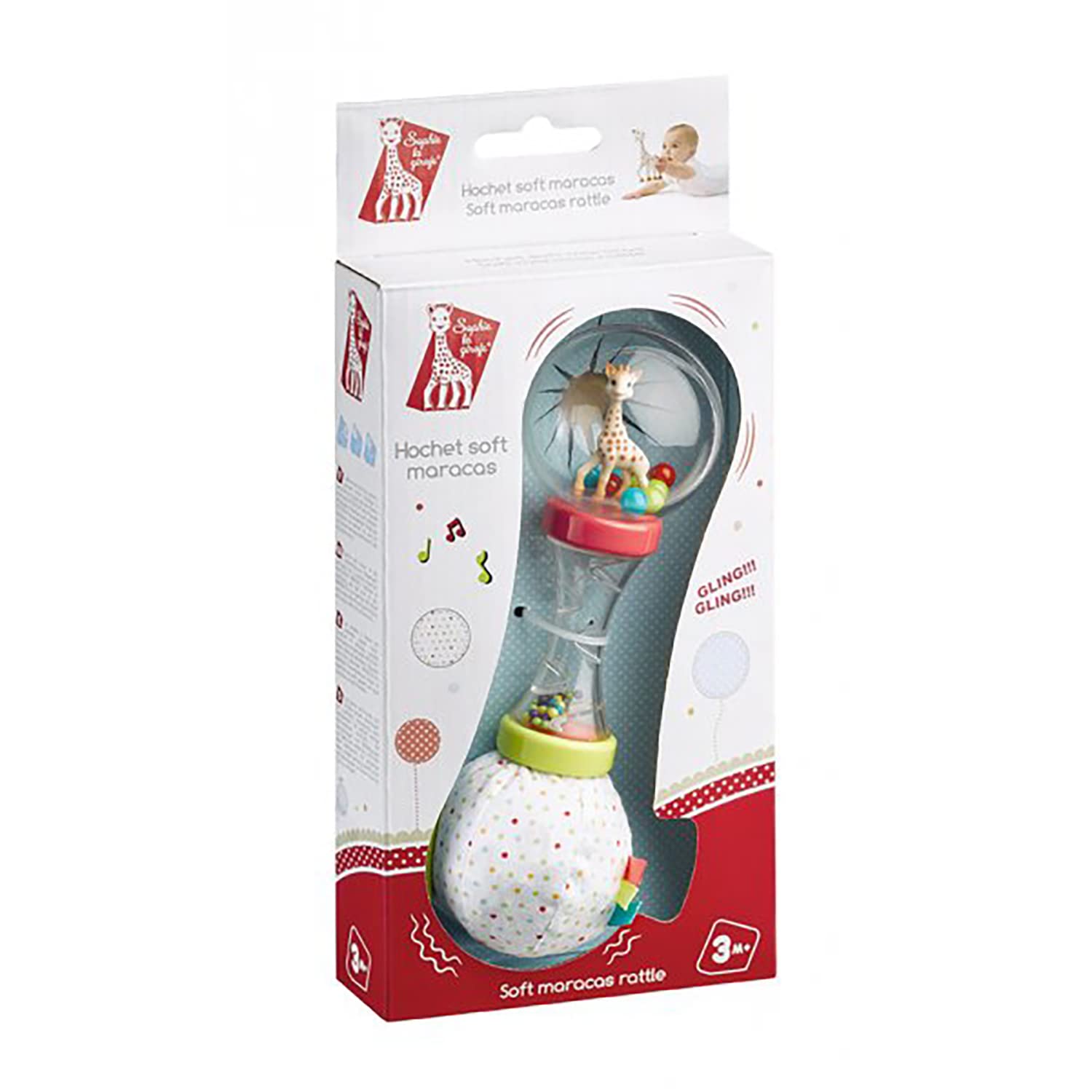 Sophie la girafe Soft Maracas Textured Rattle Toy - Easy Grip, Sensory Stimulation | 3 Months+ 2
