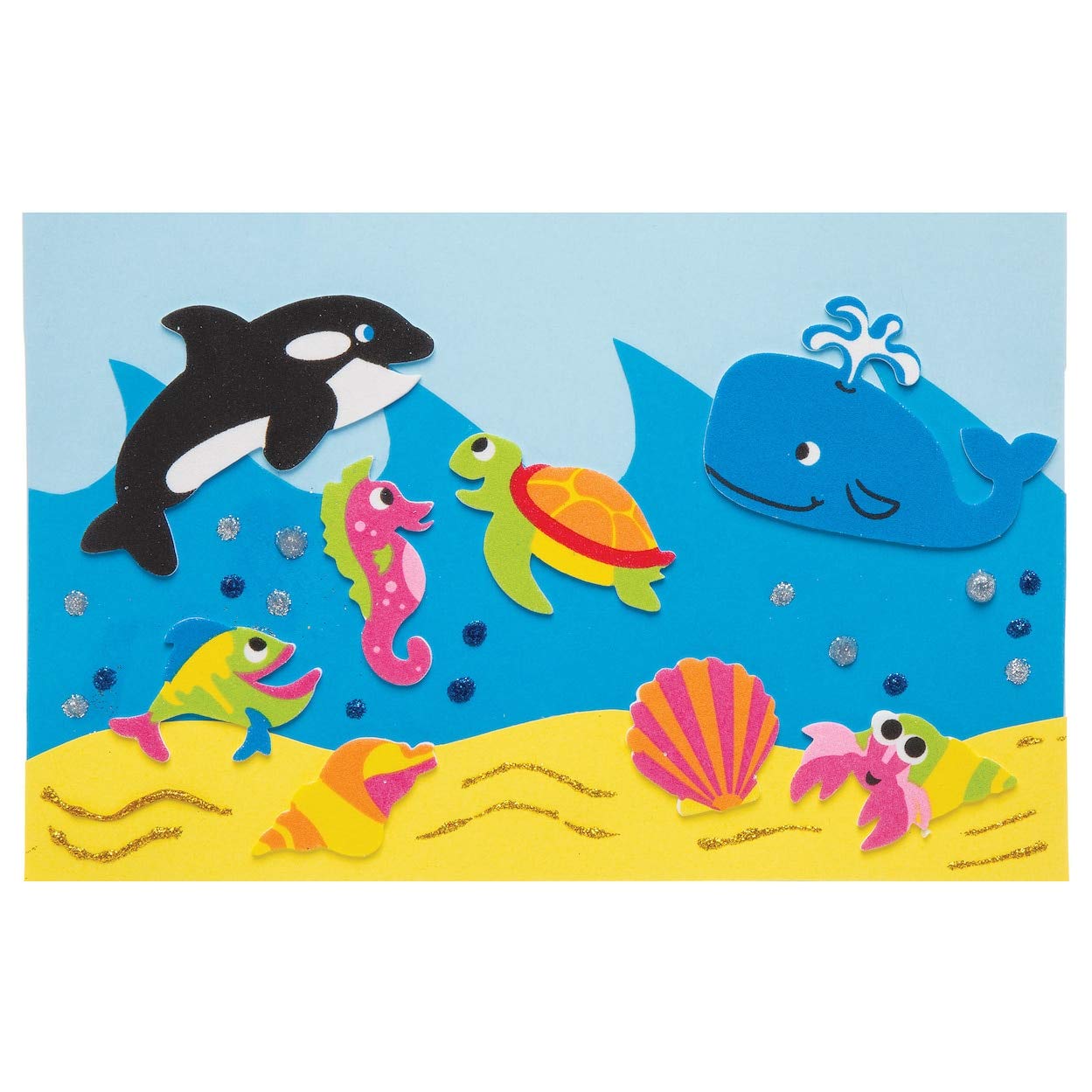 Baker Ross Sealife Foam Stickers - 120 Pack, Self Adhesive Vinyl for Arts & Crafts 2
